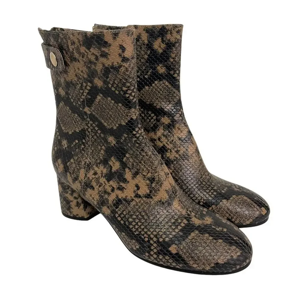 Joie Snake Heeled Boots - Picture 2 of 11